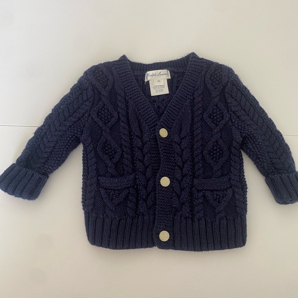 Ralph Lauren Other - Ralph Lauren Navy Cable Knit Cardigan 3M